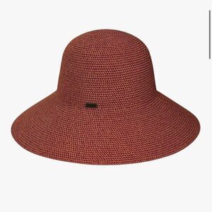 Betmar Gossamer Packable Straw Sun Hat, Tropical Multi (Coral/Purple/Yellow) NWT